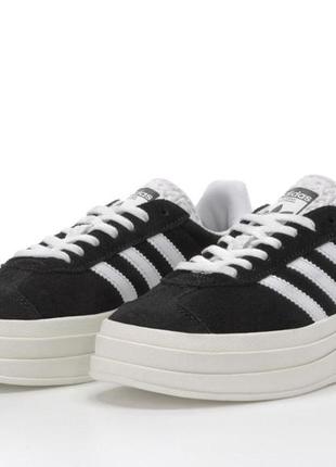 Женские кроссовки adidas gazelle bold black white 36-37-38-39-403 фото