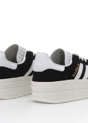 Женские кроссовки adidas gazelle bold black white 36-37-38-39-404 фото