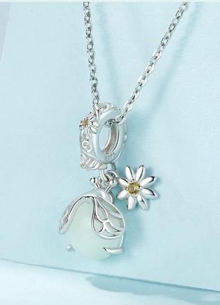 Серебряная подвеска шарм "светлячок"