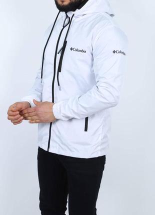Осенок белья куртка ветровка columbia с капюшоном белый мужская ветровка columbia1 фото