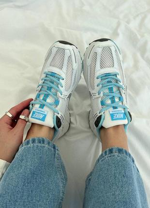 Nike zoom vomero кросівки з сіточкою колір білий з блакитним демісезон топова якість кроссовки в сеточку белые с голубыми демисезонные топ качество