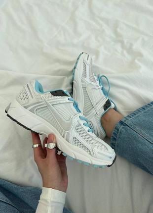 Nike zoom vomero кросівки з сіточкою колір білий з блакитним демісезон топова якість кроссовки в сеточку белые с голубыми демисезонные топ качество8 фото