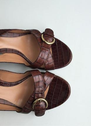 Кожаные туфли босоножки sergio rossi 37 р. слингбэки, оригинал, люкс, премиум в стиле massimo dutti9 фото
