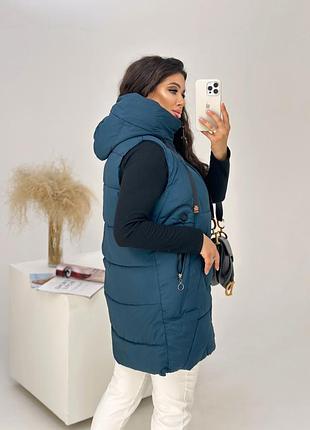 Удлинённая женская жилетка