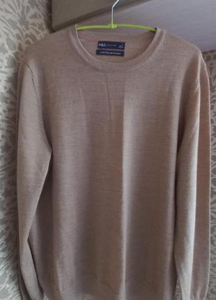 Новый свитер ,,m&s,, merino woll p.l-xl