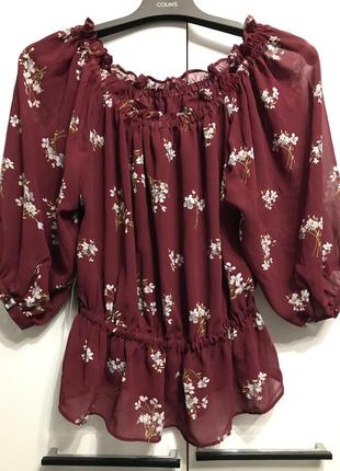 Яркая нарядная блуза в цветы3 фото