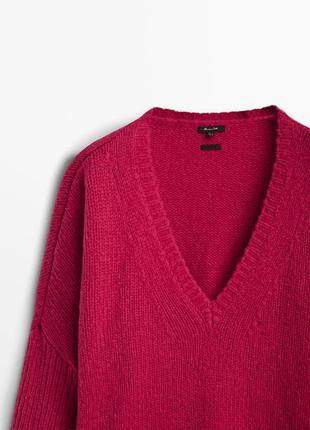 Яскравий светр малинового кольору massimo dutti4 фото