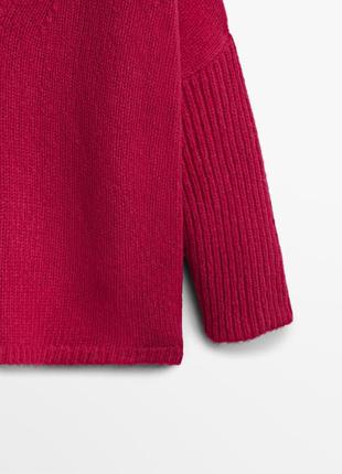Яскравий светр малинового кольору massimo dutti5 фото