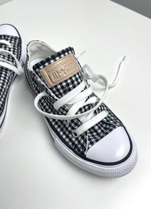 Converse детские кеды в клетку текстильные