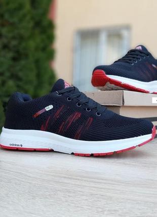 Кросівки літні бігові жіночі в стилі adidas neo, чорні/ червоні, адідас нео