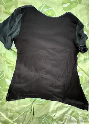 Чорна шовкова футболка intimissimi2 фото