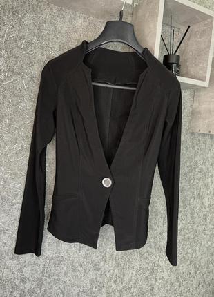 Пиджак жакет на пуговице чёрный школьный для офиса2 фото