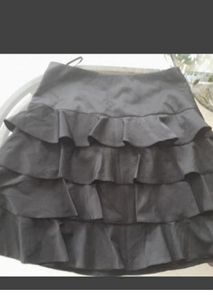 Юбка мини в рюше, р. s. есть подклад. плотн материал, держит форму