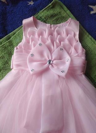 Очень пышное нежно розовое платье для маленькой принцессы2 фото