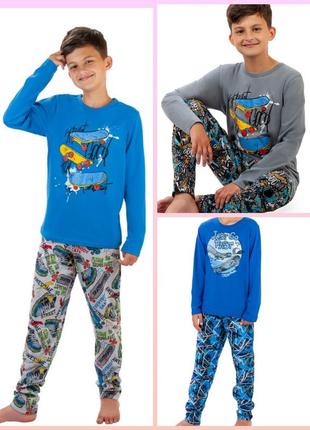 Бавовняна підліткова піжама скейт, легка яскрава піжама, хлопковая лёгкая пижама подростковая для мальчика1 фото