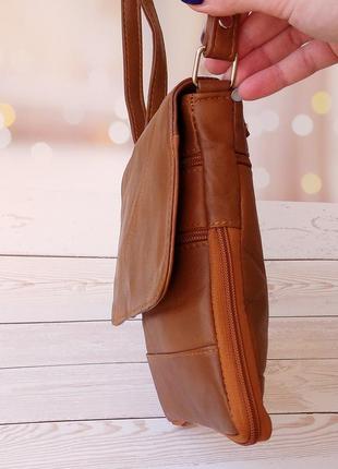 Жіноча сумка керрі — сумка з натуральної шкіри.  колір світла коричневий5 фото