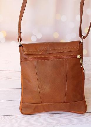 Жіноча сумка керрі — сумка з натуральної шкіри.  колір світла коричневий6 фото