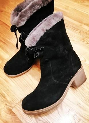 Зимние замшевые сапоги. 👢👍❄️
