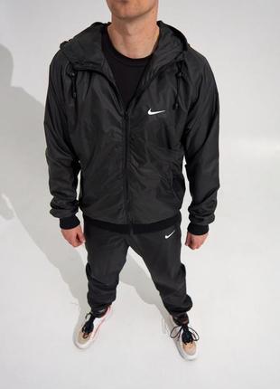 Мужская ветровка nike windrunner jacket черный1 фото