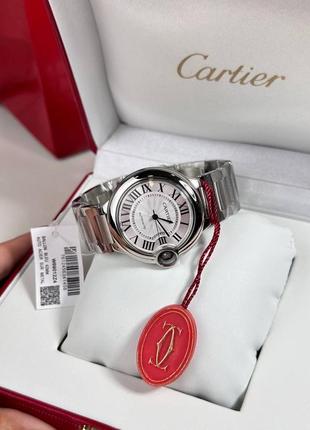 Часы наручные женские серебристые брендовые в стиле cartier