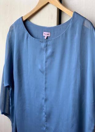 Очень красивая шелковая блуза 100% шелк в свободном фасоне4 фото