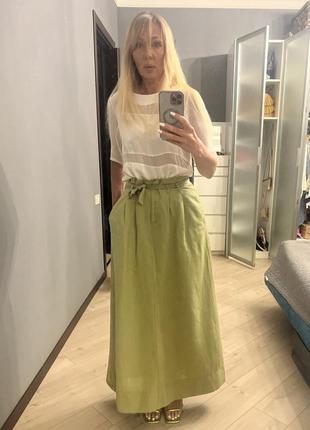 Льняная французская юбка promod3 фото