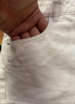 Женские короткие джинсовые хлопковые шорты bik bok (бик бок срр идеал оригинал белые)7 фото