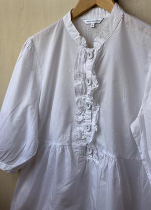Легка білосніжна котонова блуза від marks&spencer4 фото