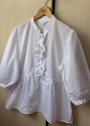 Легка білосніжна котонова блуза від marks&spencer5 фото