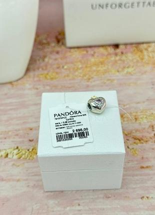 Серебряный шарм пандора pandora сердце принцесса4 фото