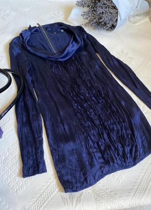 Платье шелк слива лавандово-синее на змейке шелк - m2 фото
