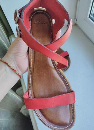 Кожаные женские сандалии clark's 7(40-41) итальянская9 фото