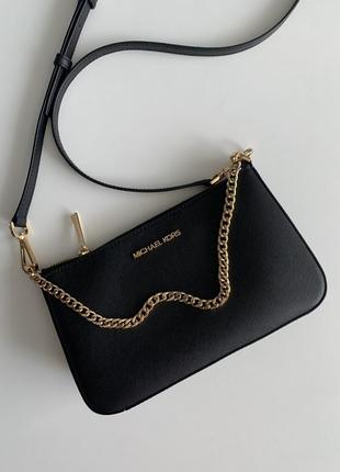 Чорна сумка через плече jet set black michael kors