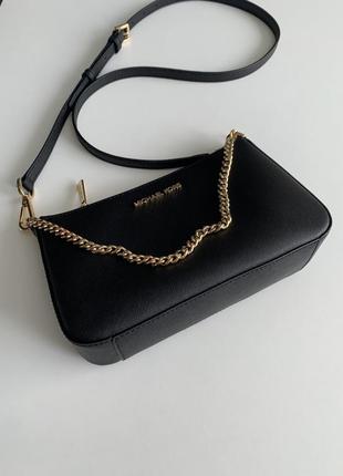 Черная сумка через плечо jet set black michael kors3 фото