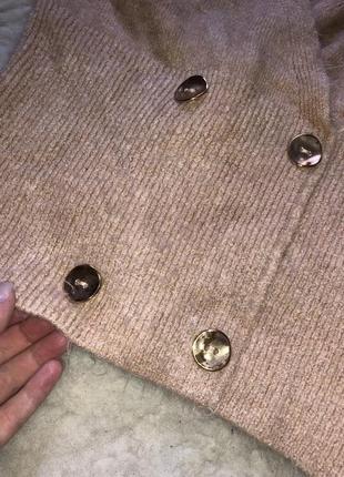 Кардиган кофта свитер вязаный на пуговках с декольте4 фото