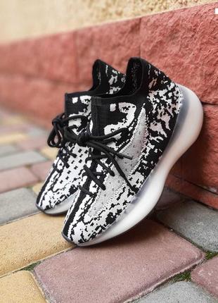 Кросівки жіночі в стилі adidas yeezy 380 zebra, чорно-білі, адідас із бут