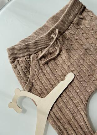 В’язані лосини штанці штани на осінь осінні в’язка косичка для дівчинки для хлопчика 2-3р 92-98см4 фото