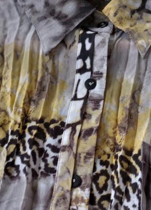 Легкая красивая блузка плиссе, принт сафари7 фото