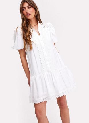 Біла сукня loavies з вишивкою, сукня з вишивкою, сукня розмір s