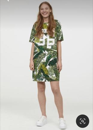 Платье футболка токио растительный принт3 фото