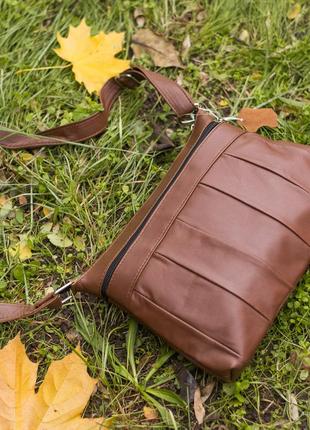 Женская кожаная сумка сессилия&nbsp; - сумка из натуральной кожи. &nbsp;цвет - коричневый2 фото
