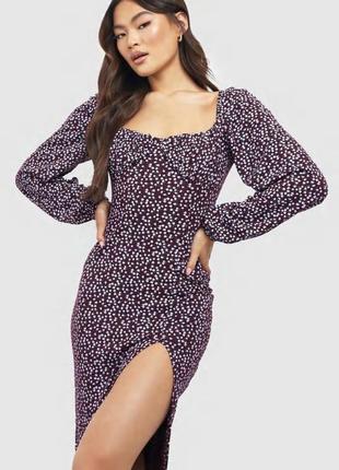 Платье миди в принт missguided