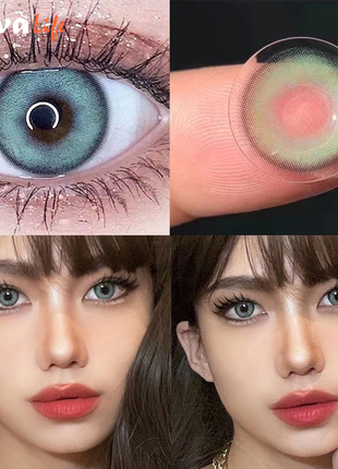 Кольорові контактні лінзи зелені без діоптрій + контейнер