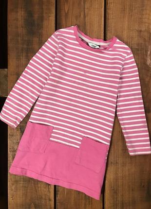 Детское хлопковое полосатое платье george (джордж 2-3 года 92-98 см оригинал бело-розовое)