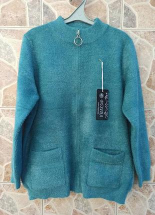 Курточка кофта альпака туреччина 🇹🇷 на молнії батал2 фото