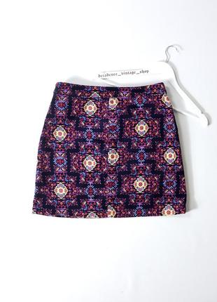 Вельветова міні спідниця tu фуллприніт skirt vintage zara bershka h&m вельветовая фуллеринт мини юбка8 фото