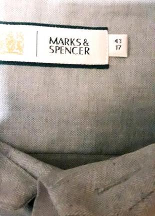 Брендовая новая рубашка 100% хлопок р.43/17 от marks &spencer5 фото