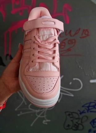 Adidas forum low pink white3 фото