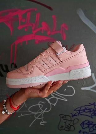 Adidas forum low pink white2 фото