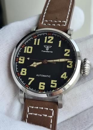 Чоловічий годинник часы tandorio automatic pilot sapphire 100m 46.5mm нові3 фото
